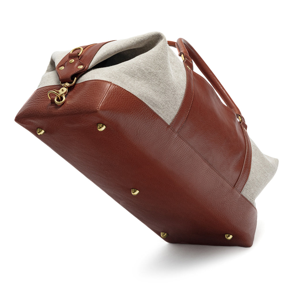 Duffle Weekender Bag, Linen Canvas