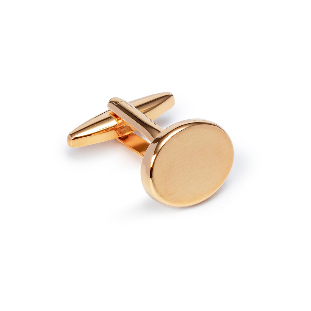 Cufflink, Oval Brushed Gold Plated