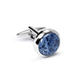 Cufflinks, Rounded Cabochon Sodalite Blue