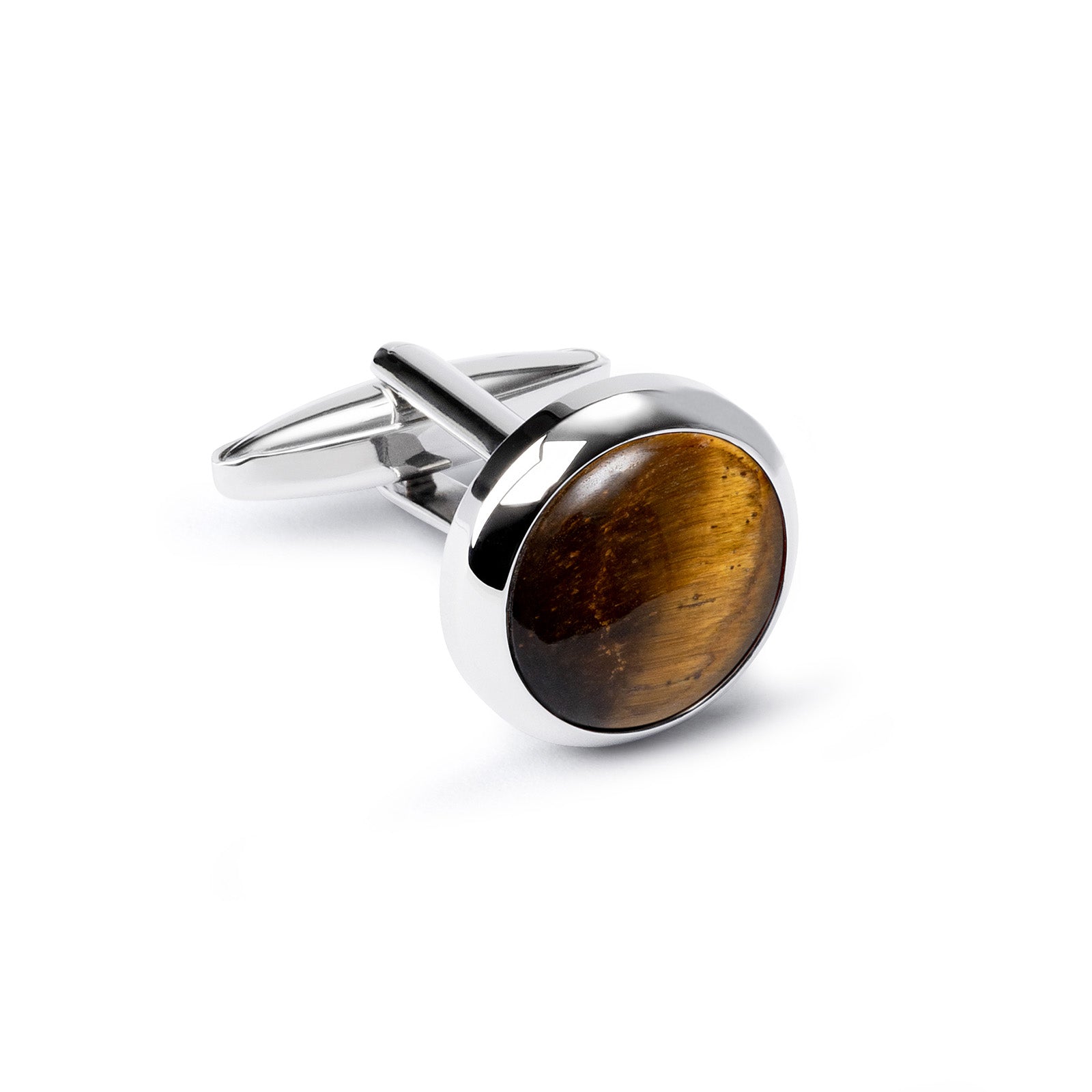 Cufflinks, Rounded Cabochon Tiger Eye