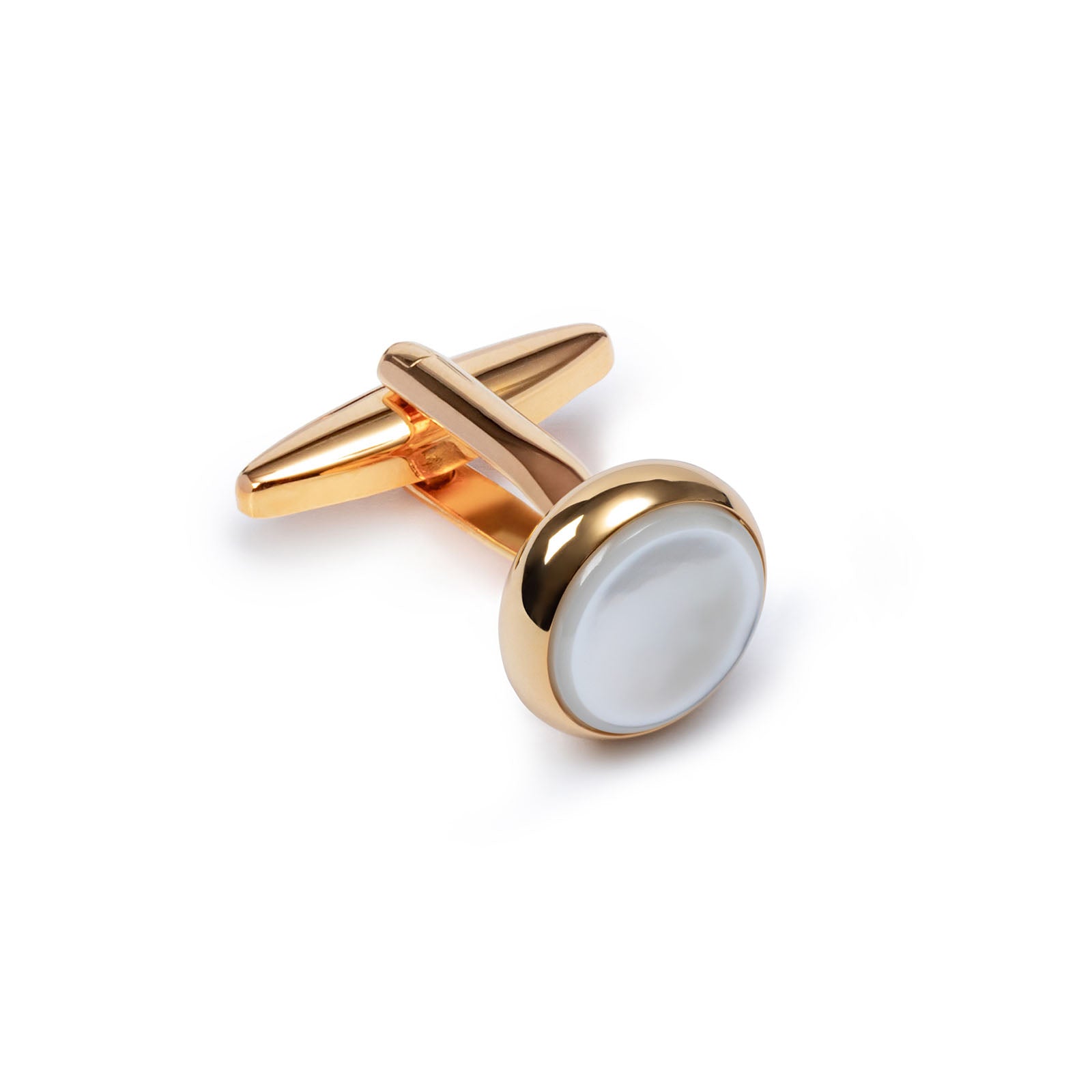 Gold Plated Cufflinks, Mother of Pearl