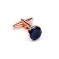 Rose Gold Plated Cufflinks, Blue Sodalite Stone