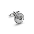 Cufflinks, Round Metal, Deer