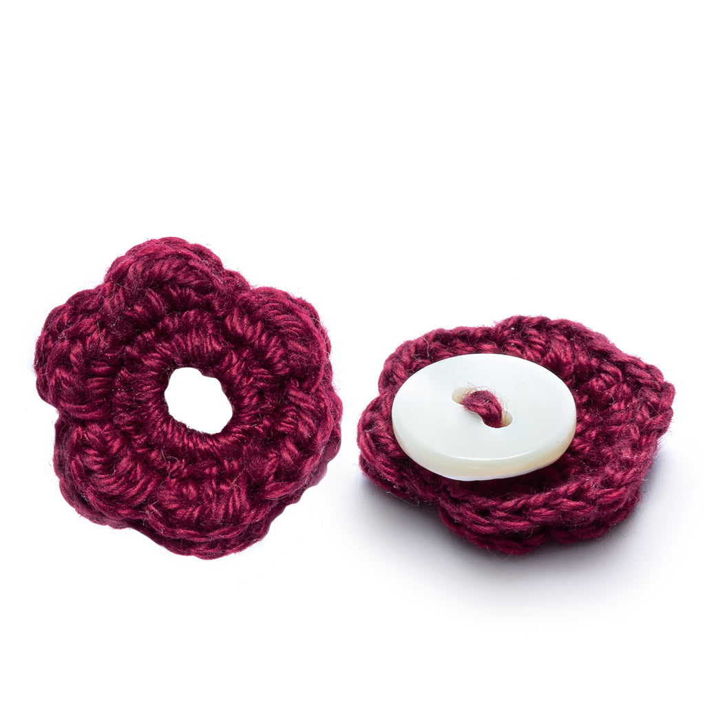 Lapel Pin, Crochet Flower Small