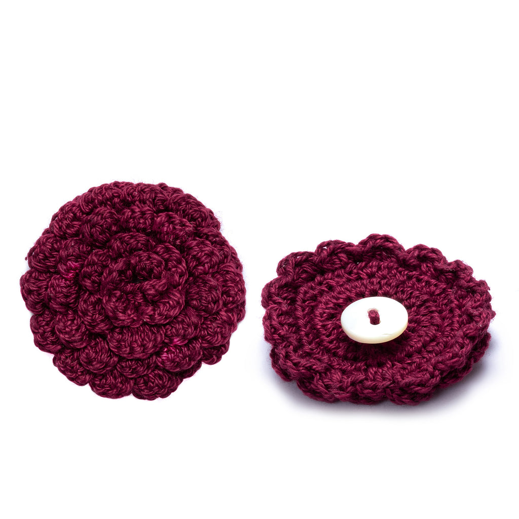Lapel Pin, Crochet Flower Large