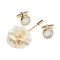 Lapel Pin Flower and Cufflinks, Set