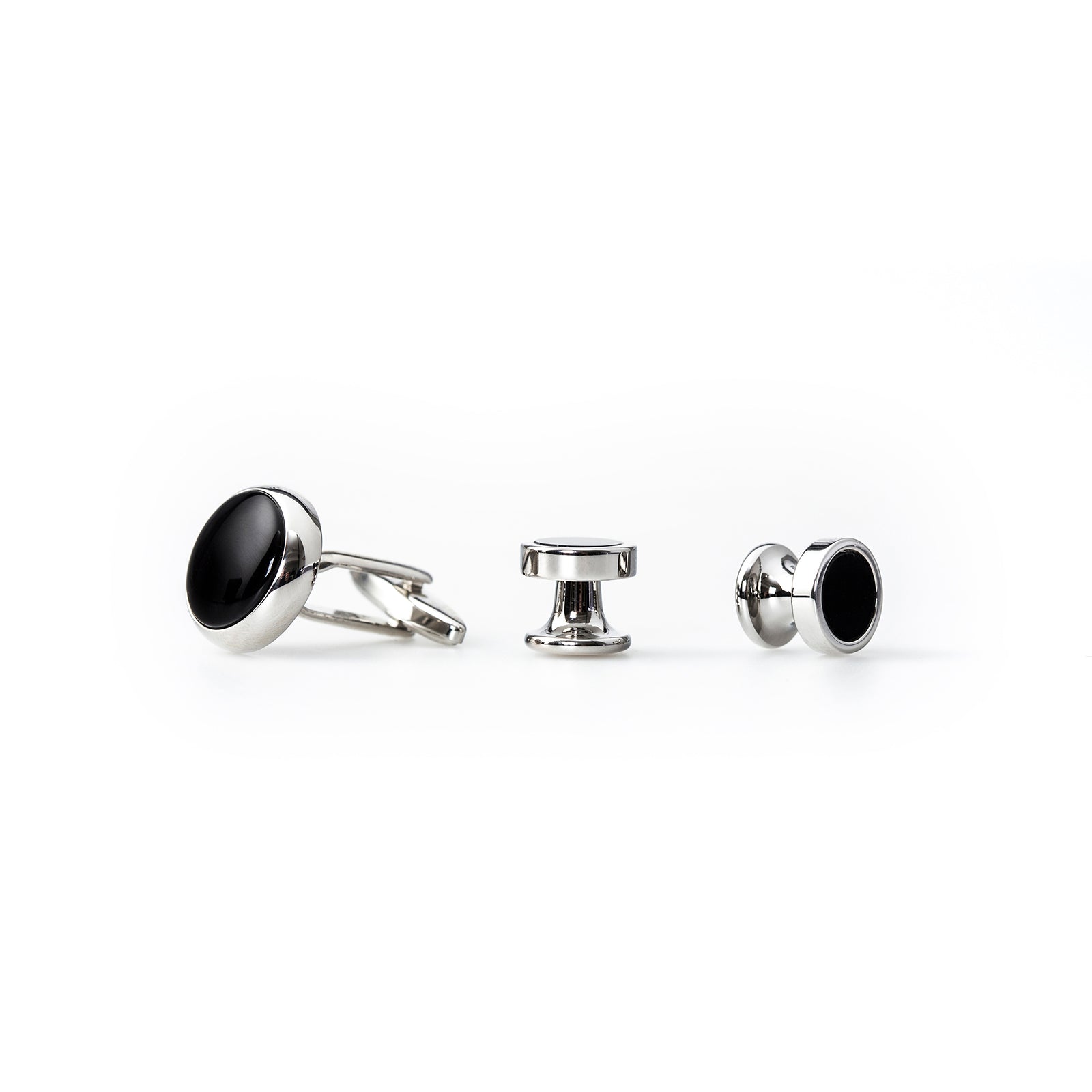 Dress Studs and Cufflinks, Black Onyx
