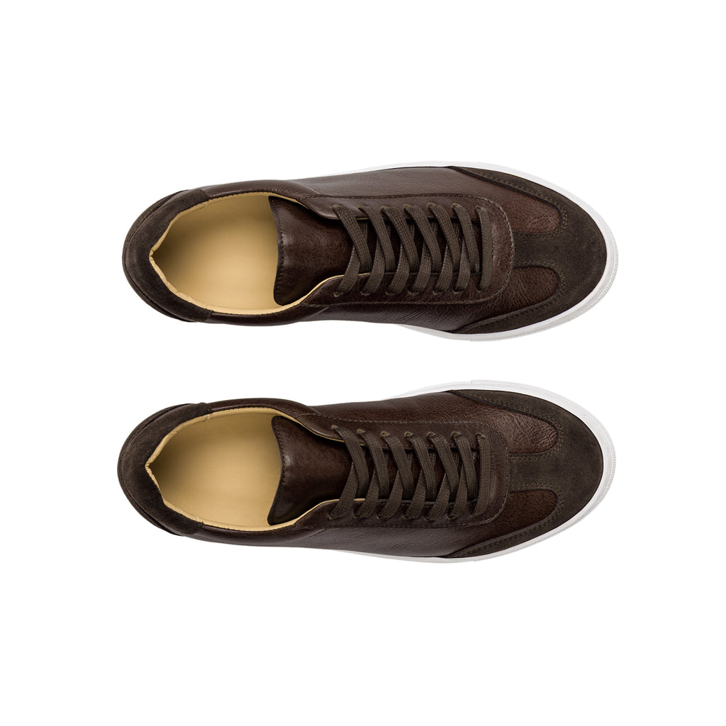 Panel Calf & Suede Sneakers, White Sole