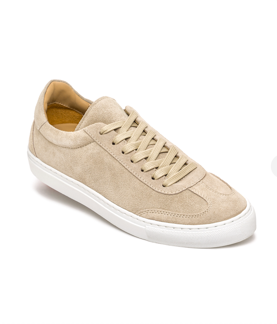 Panel Calf & Suede Sneakers, White Sole