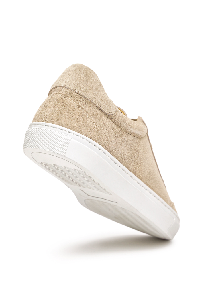 Panel Calf & Suede Sneakers, White Sole