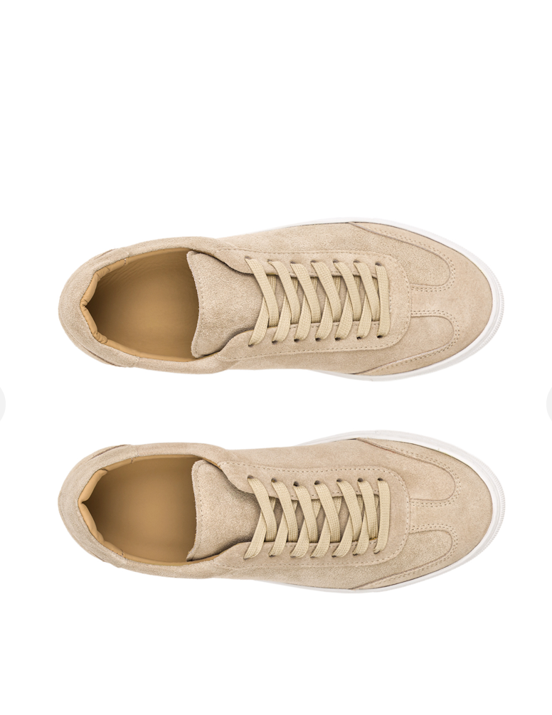 Panel Calf & Suede Sneakers, White Sole
