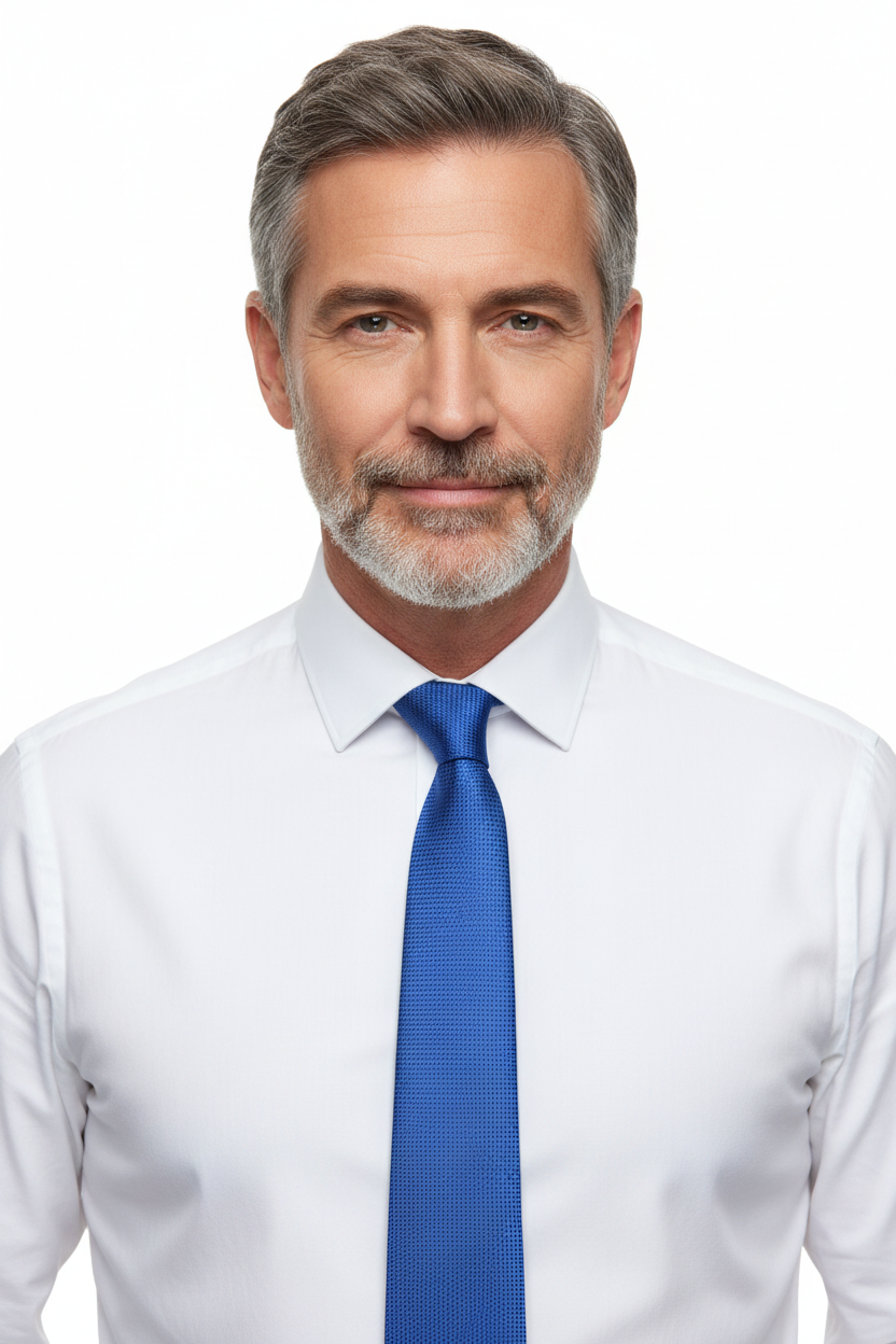 Distinguished Man with Royal Blue Tie